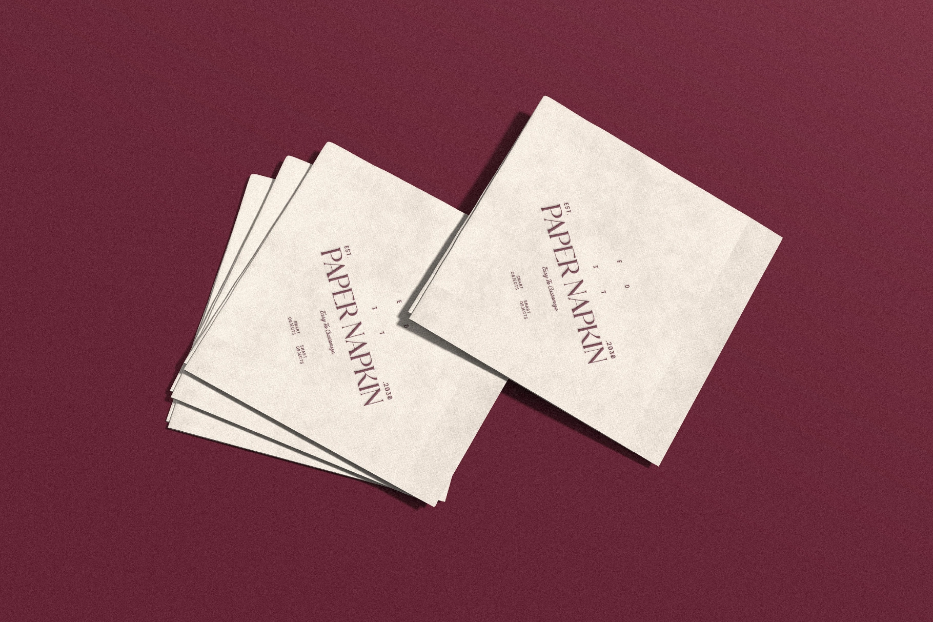 Square Paper Napkin Mockup