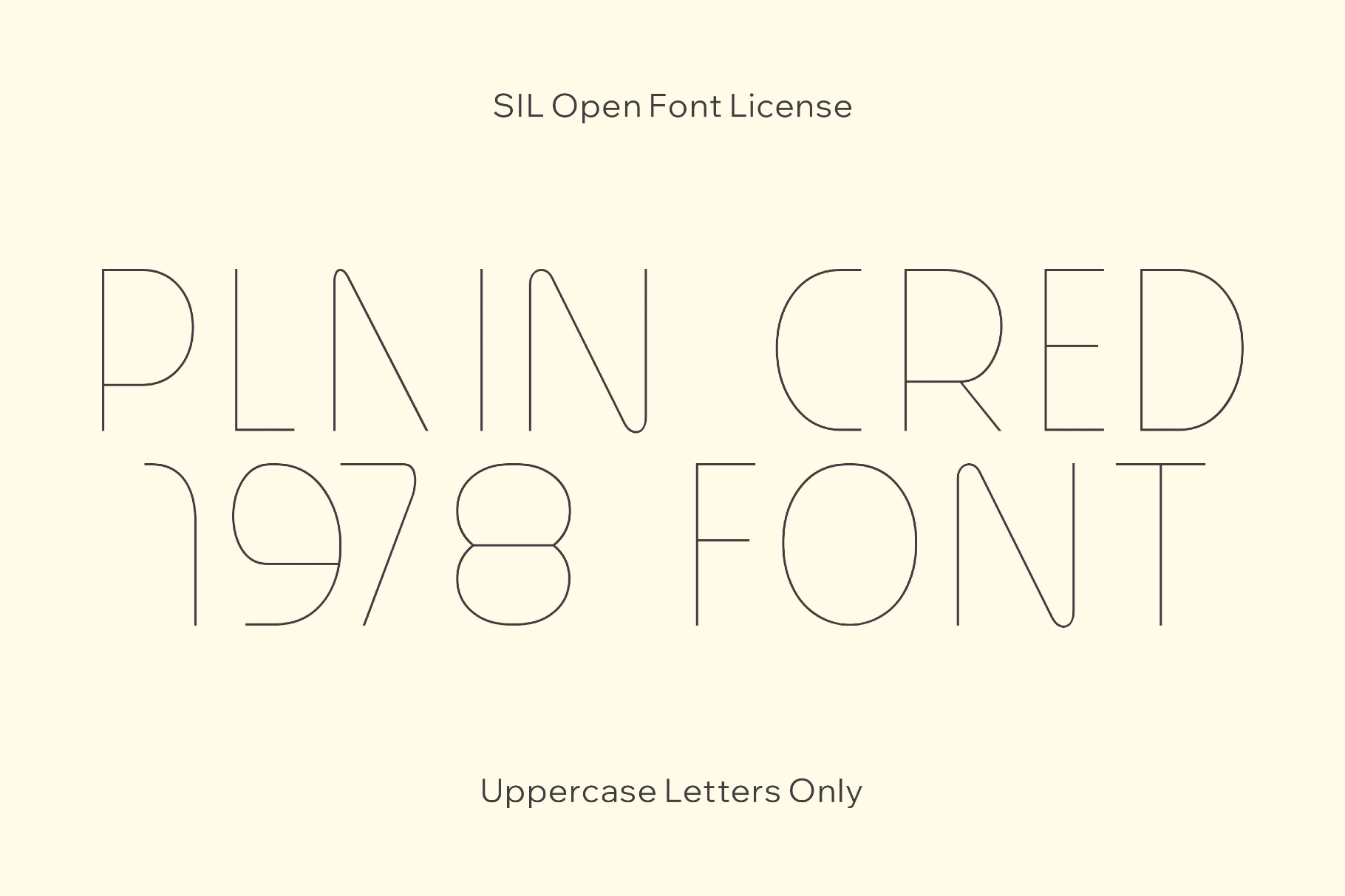 Plain Cred 1978 Font