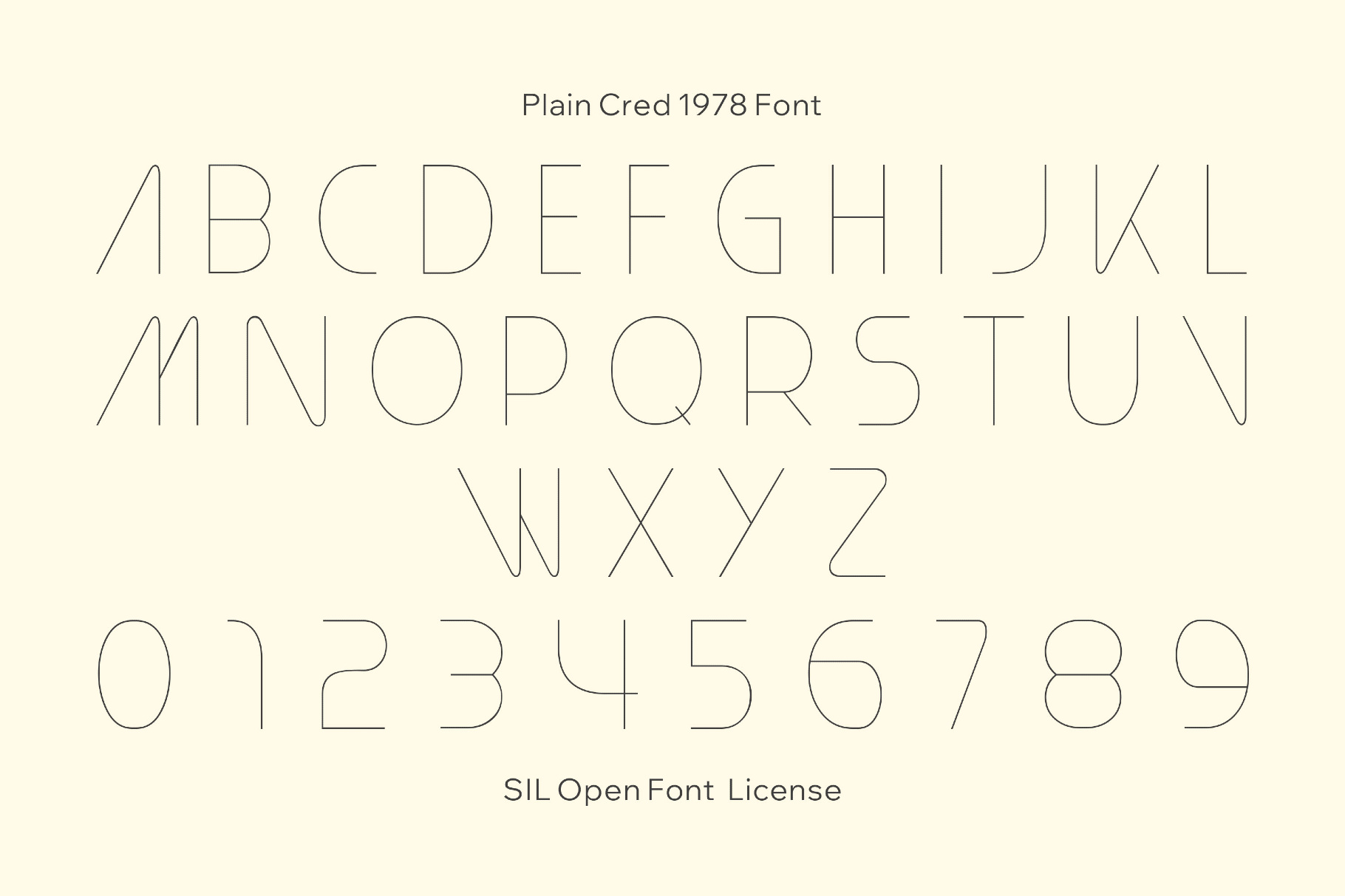 Plain Cred 1978 Font