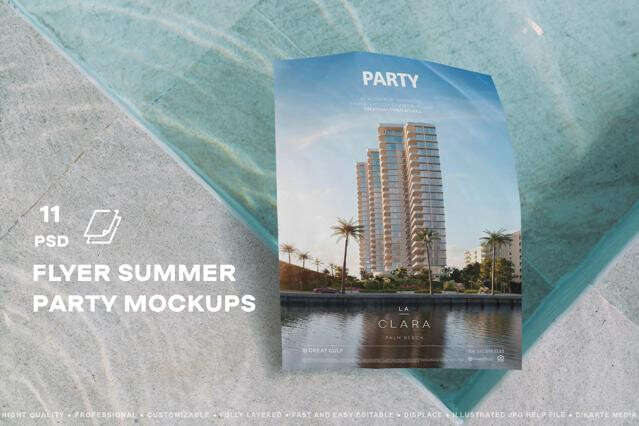 Party Poster Mockups Set