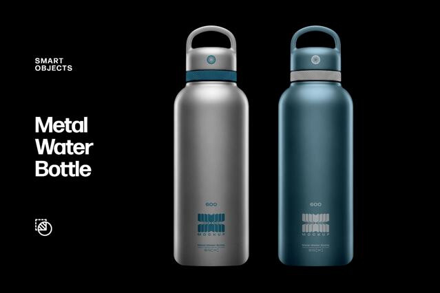 Reusable Metal Water Bottle Mockup