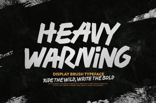 Heavy Warning - Bold Brush Display Font