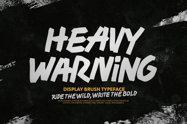 Heavy Warning - Bold Brush Display Font