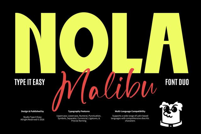 ST Nola Malibu - Script And Display Font Duo