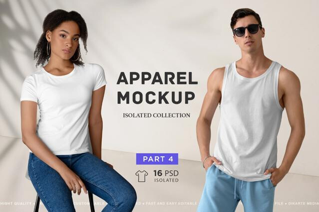 Isolated Apparel Mockups Bundle vol.4