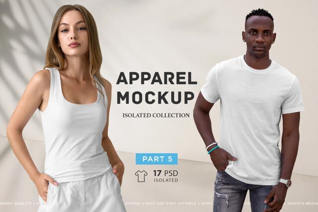 Isolated Apparel Mockups Bundle vol.5