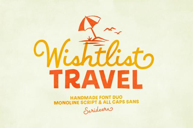 Wishlist Travel - Handmade Travel Font Duo