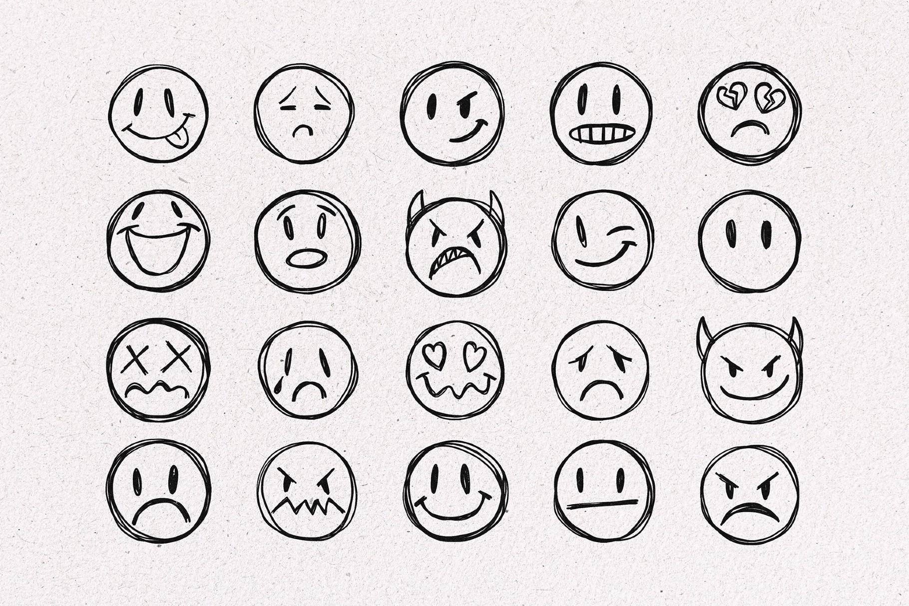 20 Smile Scribbles Pack