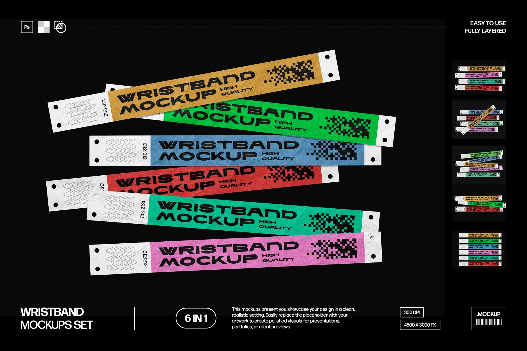 Event Wristband Mockups Bundle
