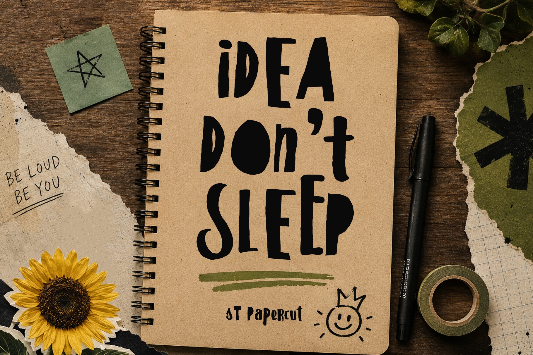 ST Papercut - Playful Handmade Font
