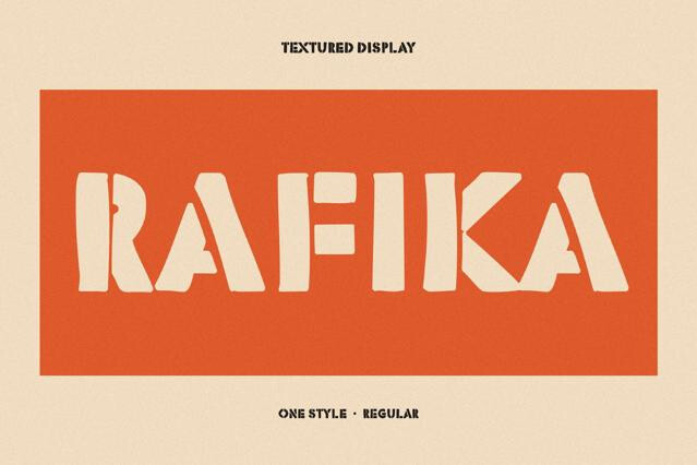 Rafika - Grunge Stencil Font