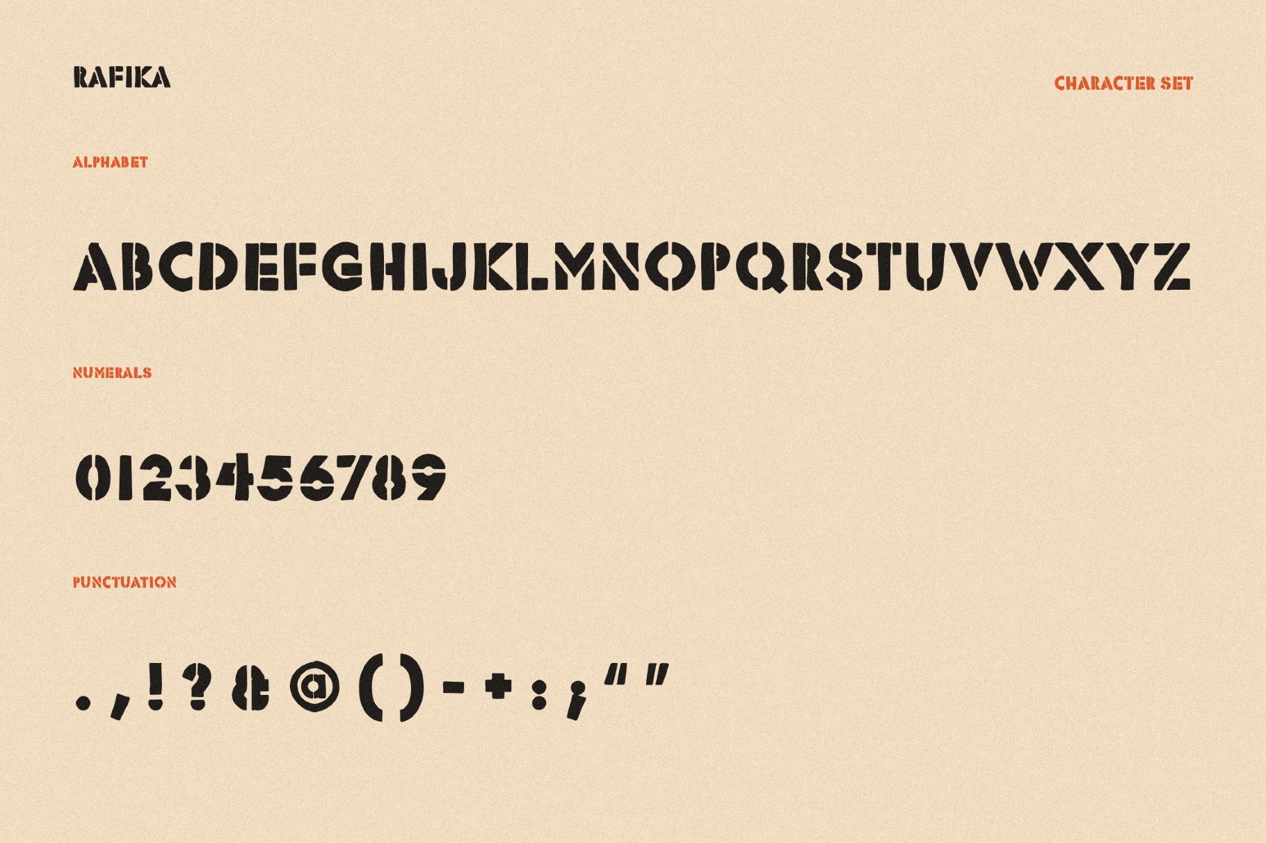 Rafika - Grunge Stencil Font