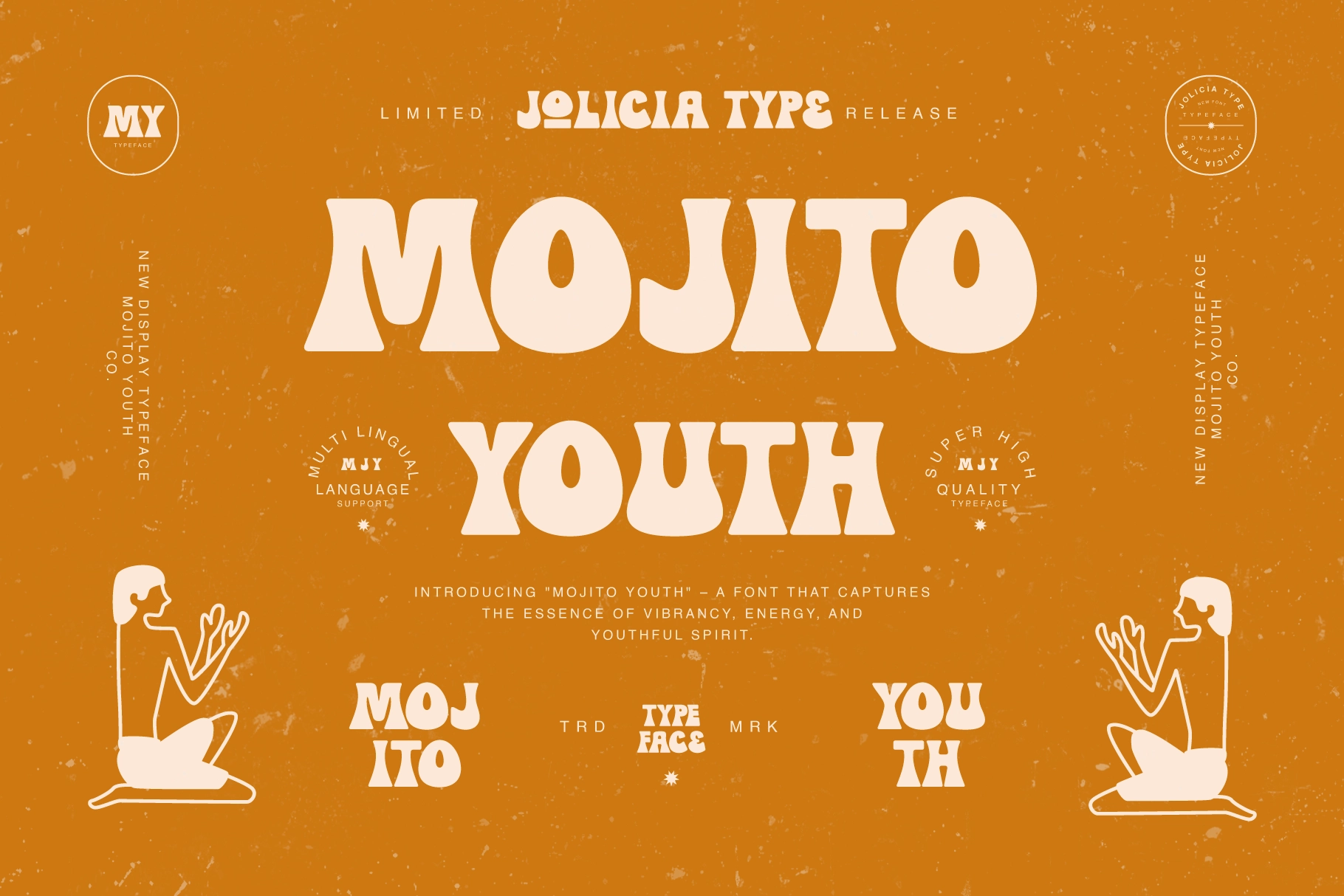 Mojito Youth - Vintage Groovy Display Font