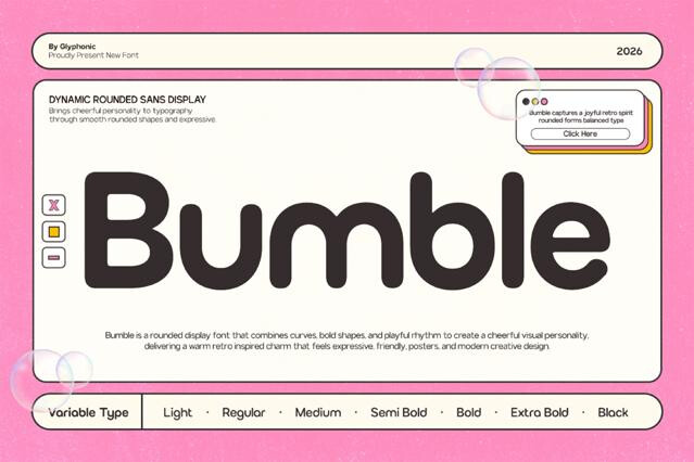 GC Bumble – Rounded Bubble Font