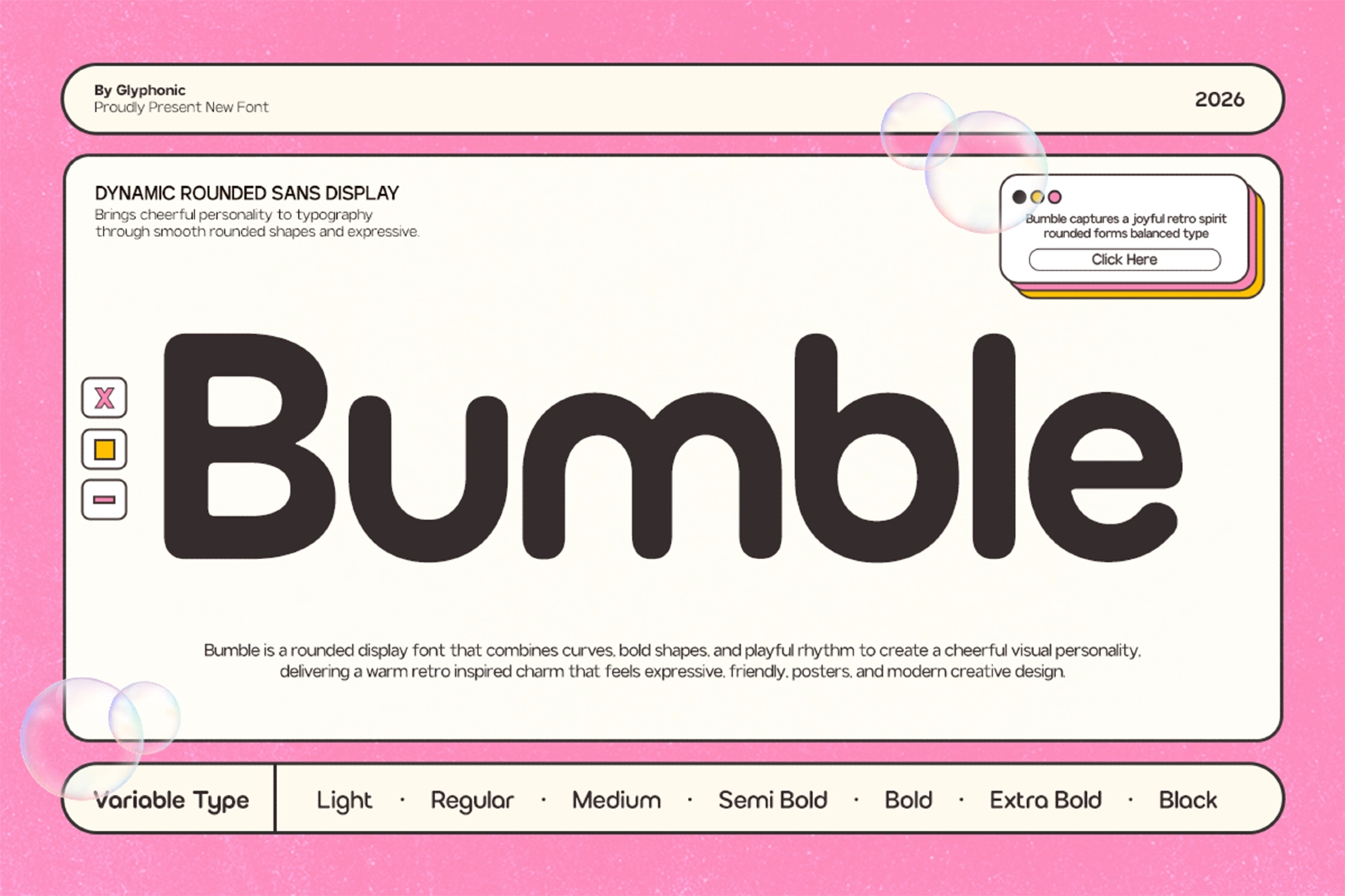 GC Bumble – Rounded Bubble Font
