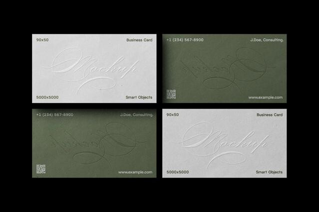 90x50 Minimalist Business Card Layout Mockup