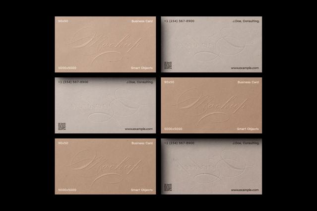 90x50 Elegant Business Card Layout Mockup
