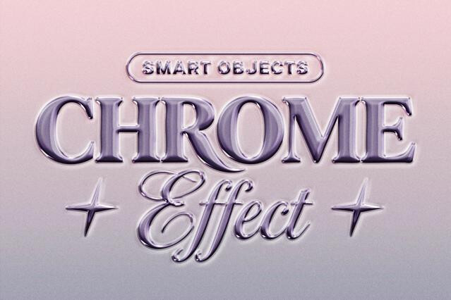 Retro Chrome Text Effect