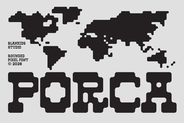 Porca - Rounded Pixel Display Font