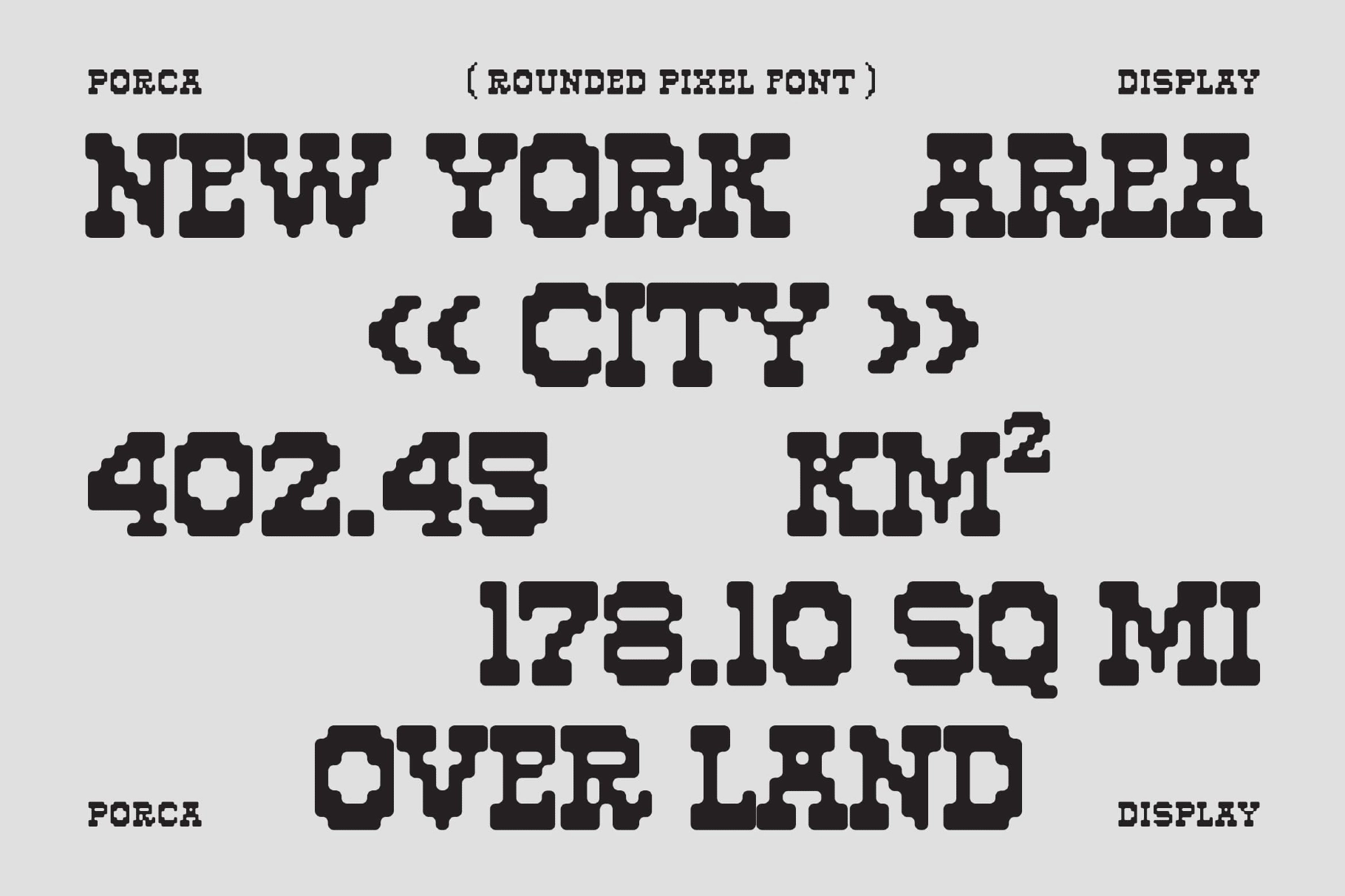 Porca - Rounded Pixel Display Font