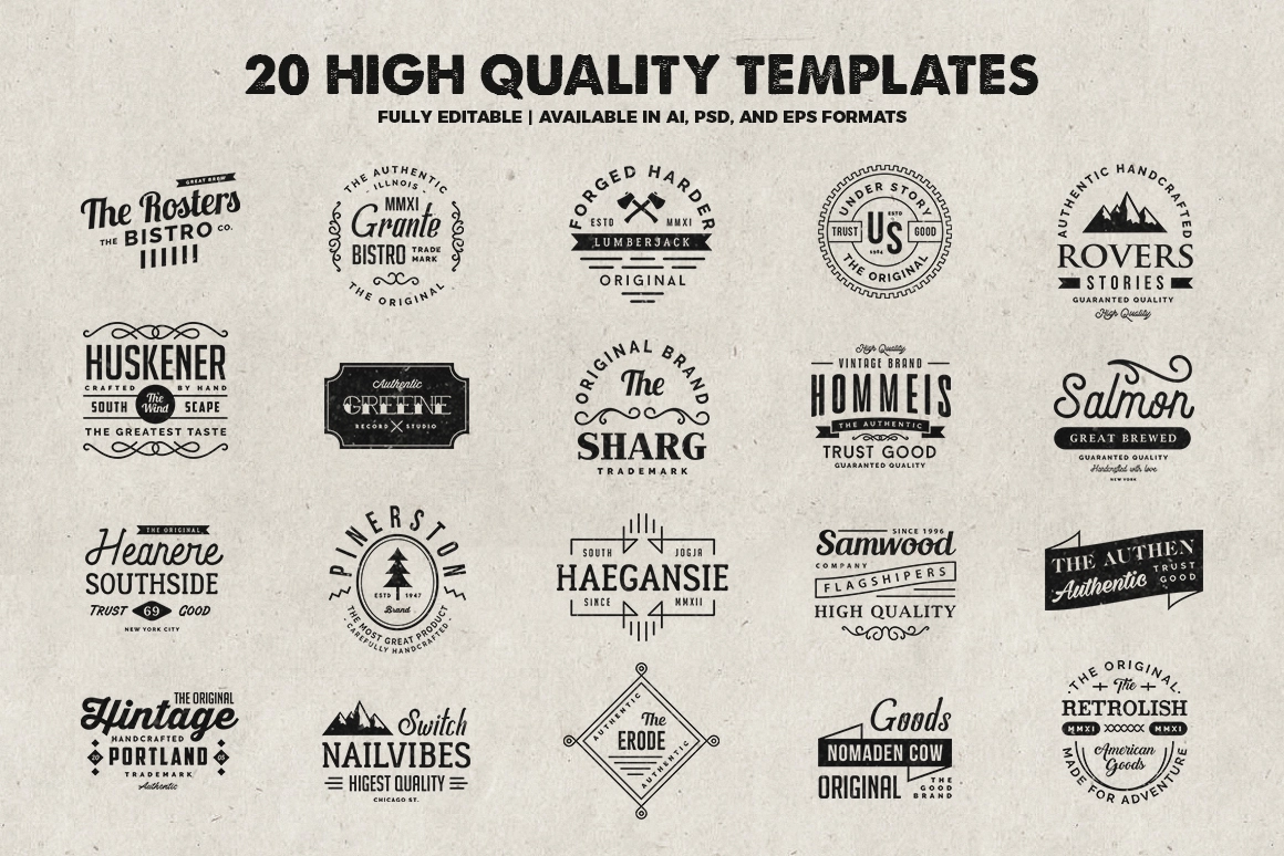 Modern Vintage Logo Templates