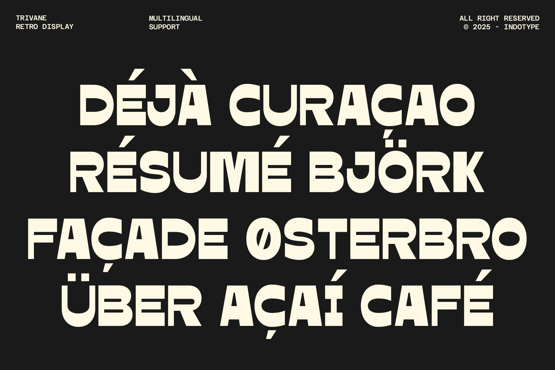 Trivane - Bold Reverse Contrast Display Font