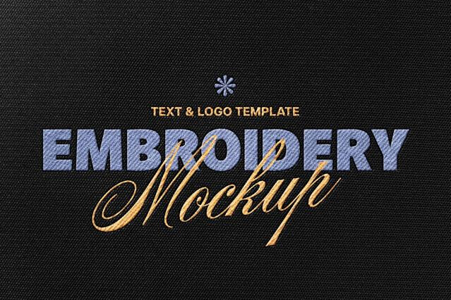 Stitching Embroidery Logo Mockup