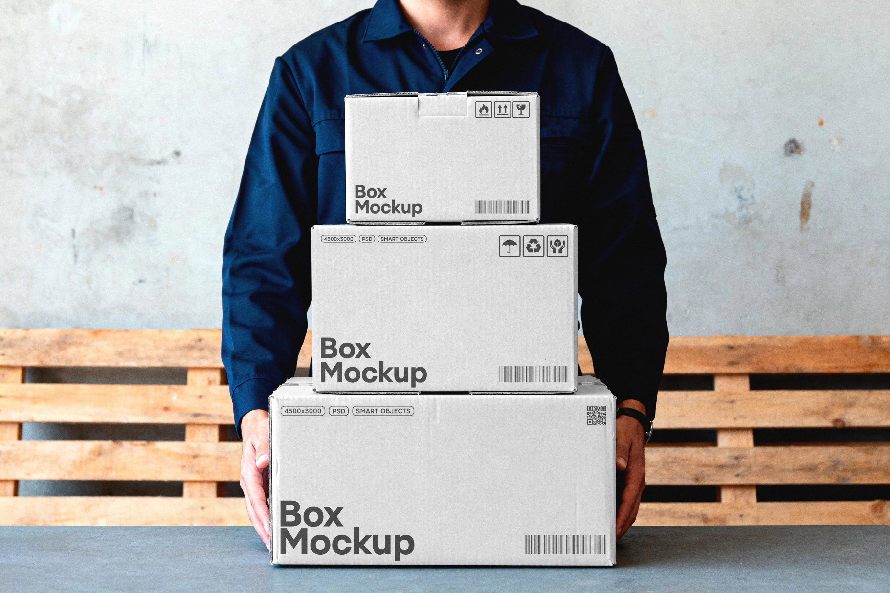 Shipping Box Mockup in Hands