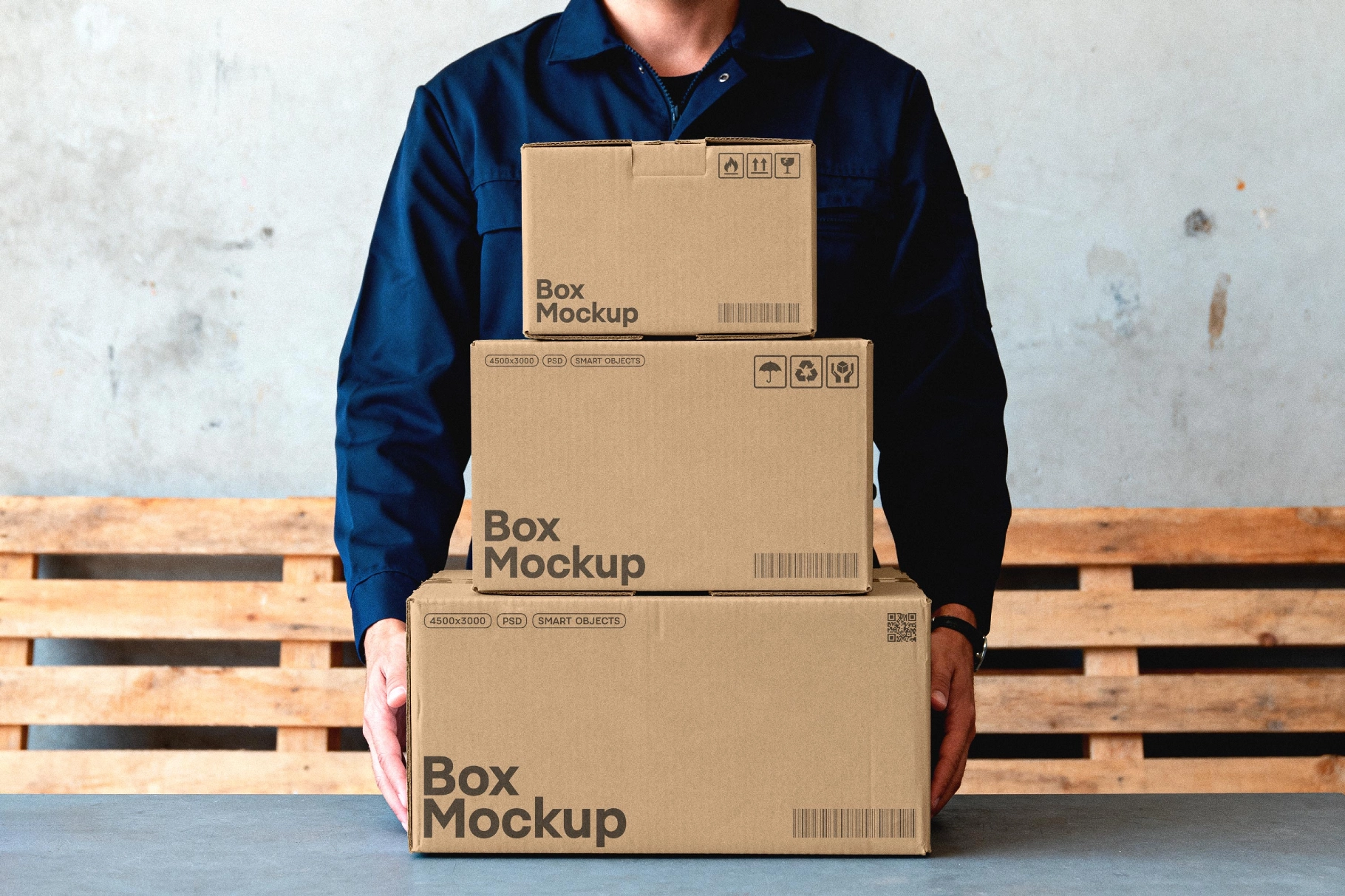 Shipping Box Mockup in Hands