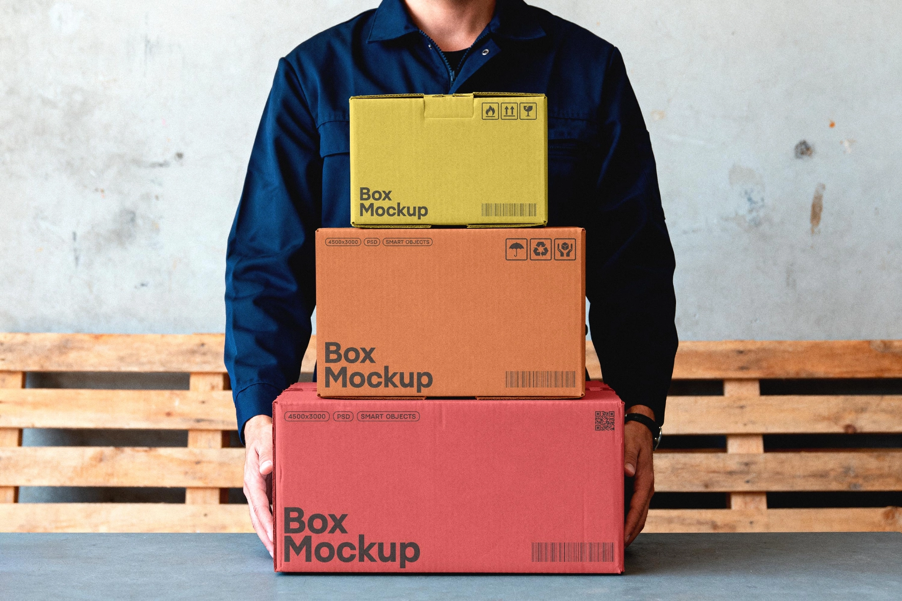 Shipping Box Mockup in Hands