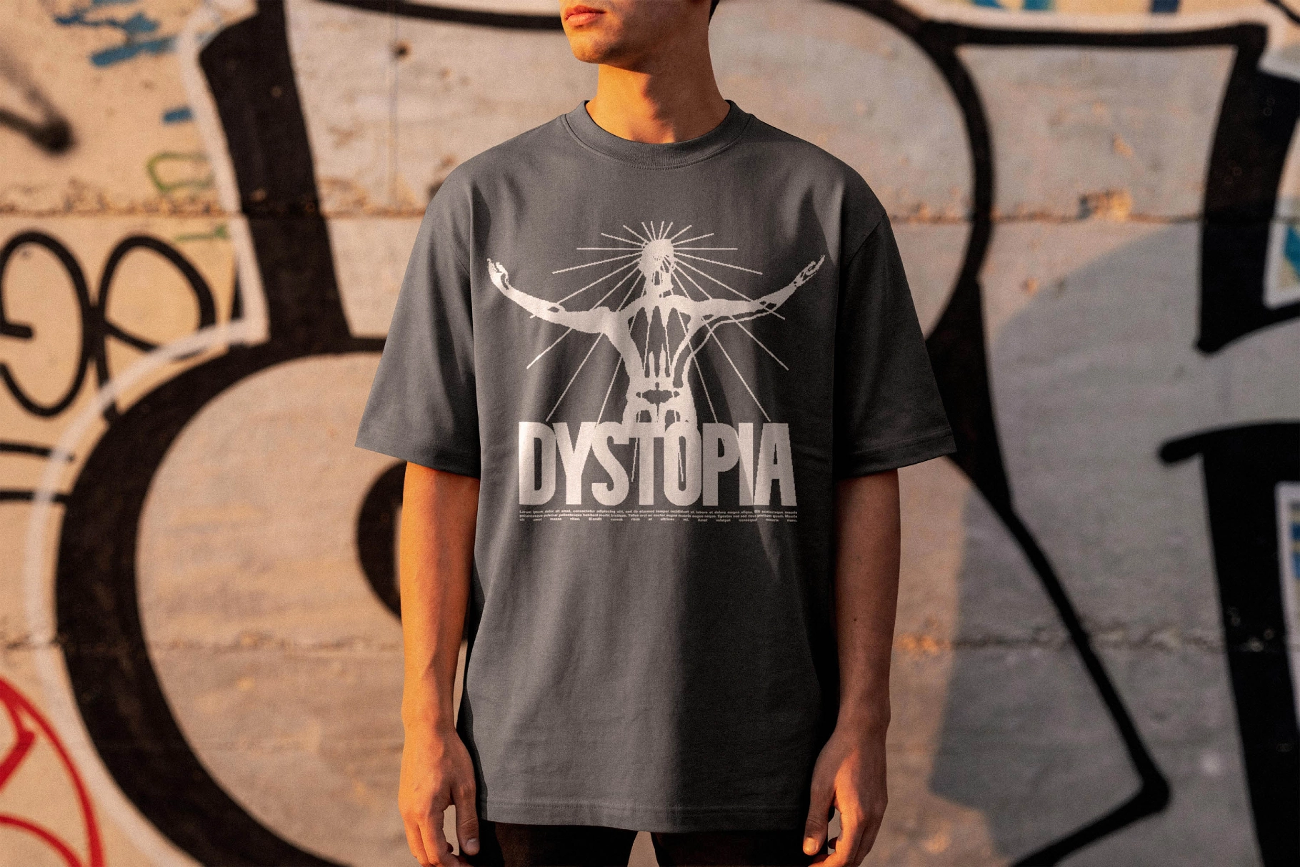 Graffiti Wall T-Shirt Mockup