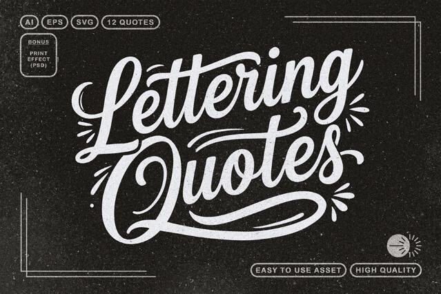 Lettering Quotes + PSD Effect