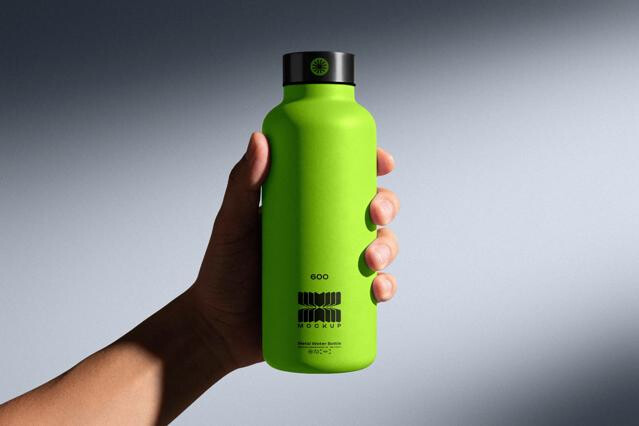 Matte Bottle Mockup in Hand