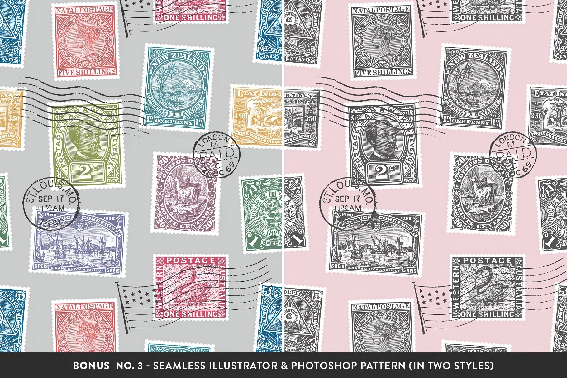 Vintage Postage Stamps Collection