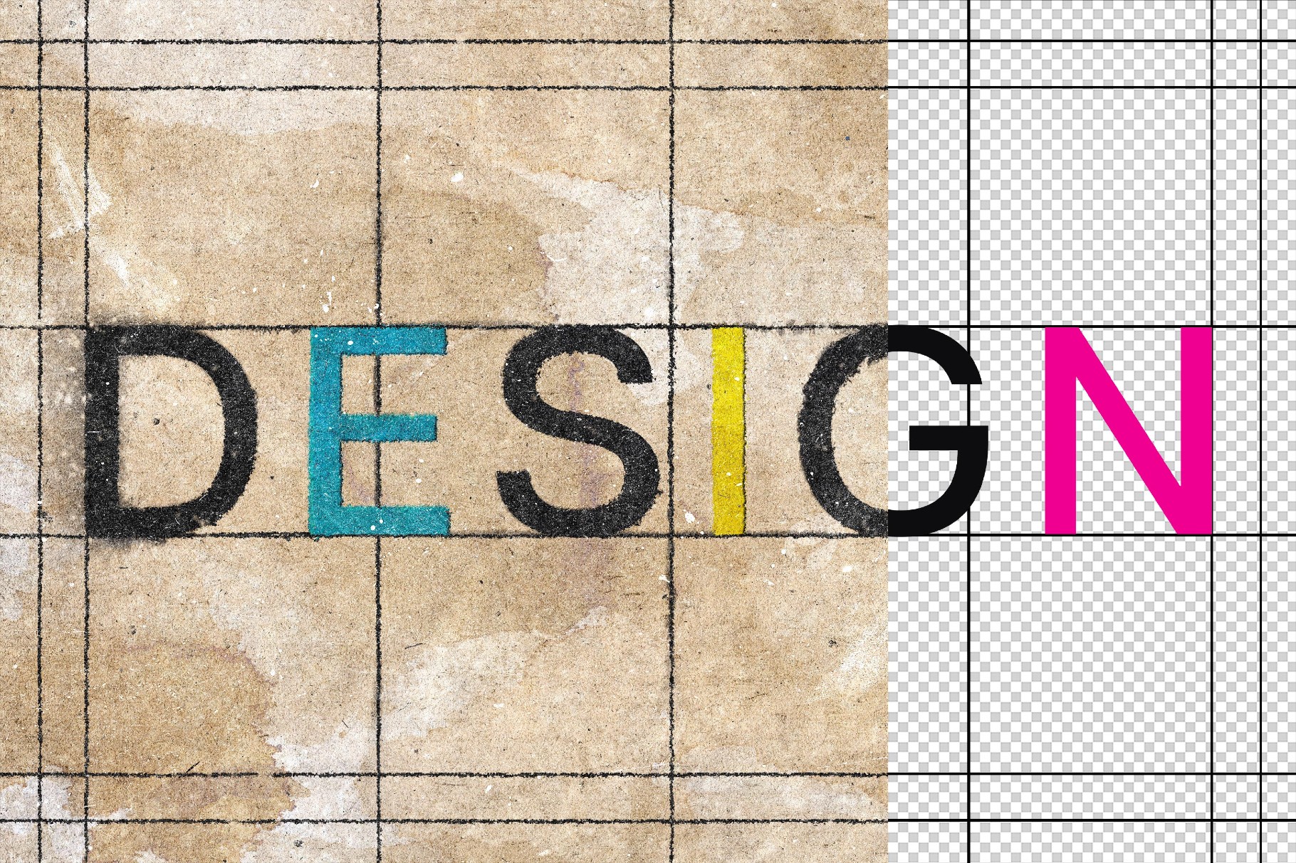 Inked Kraft Stamp Text Effect