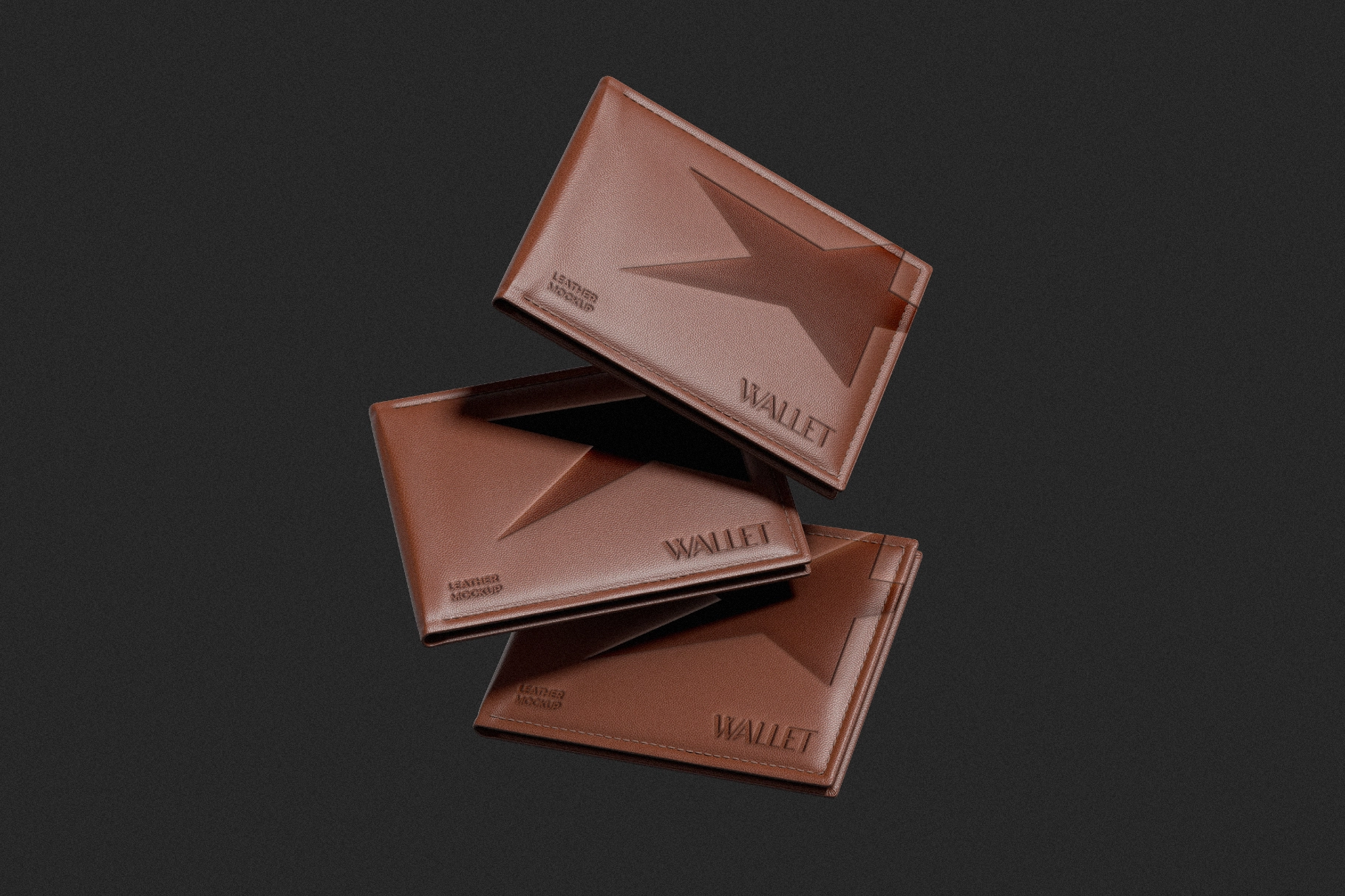 Embossed Leather Wallet Mockup