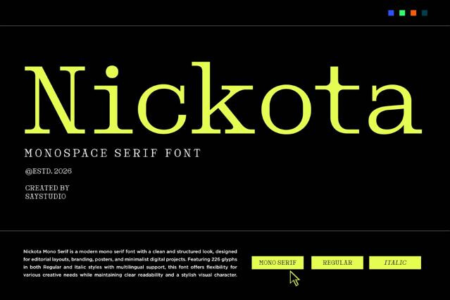 Nickota - Monospace Serif Font