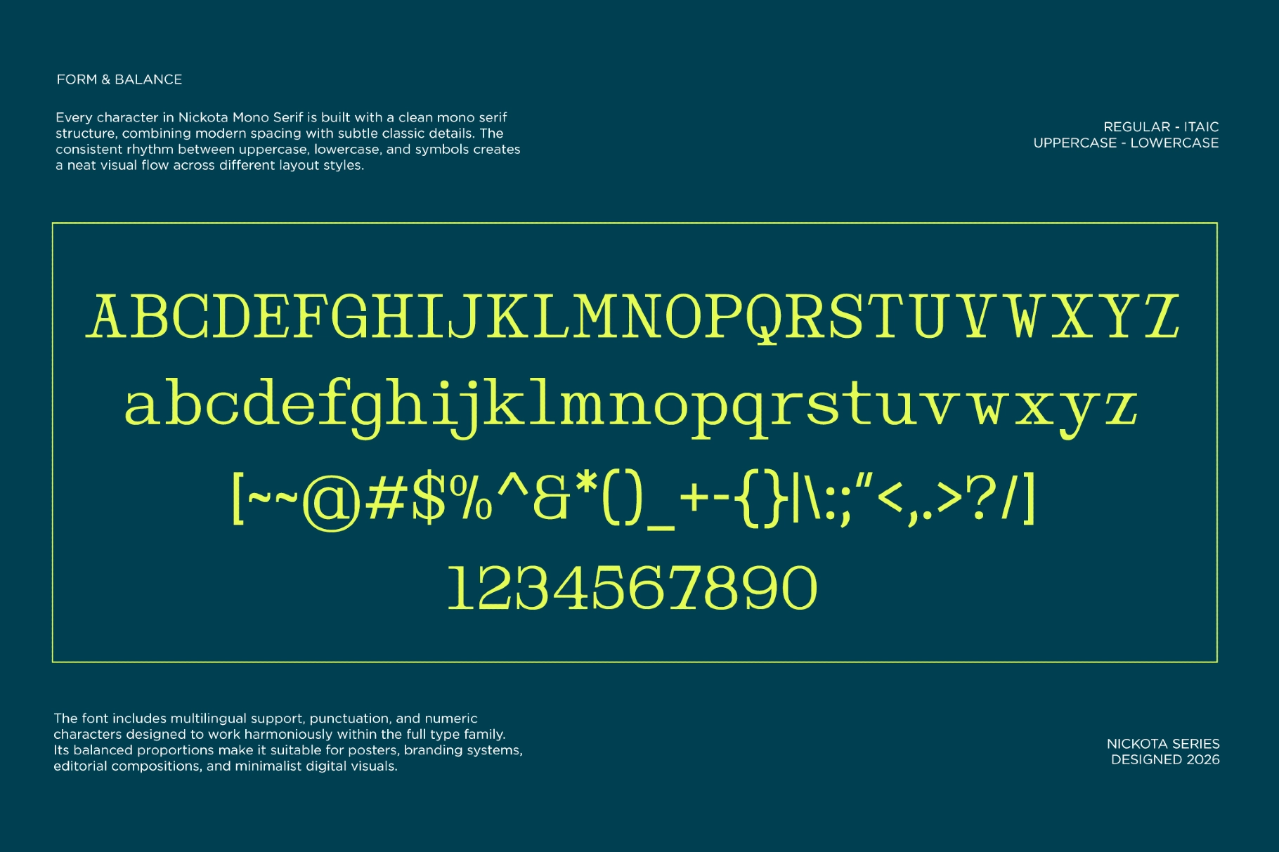 Nickota - Monospace Serif Font