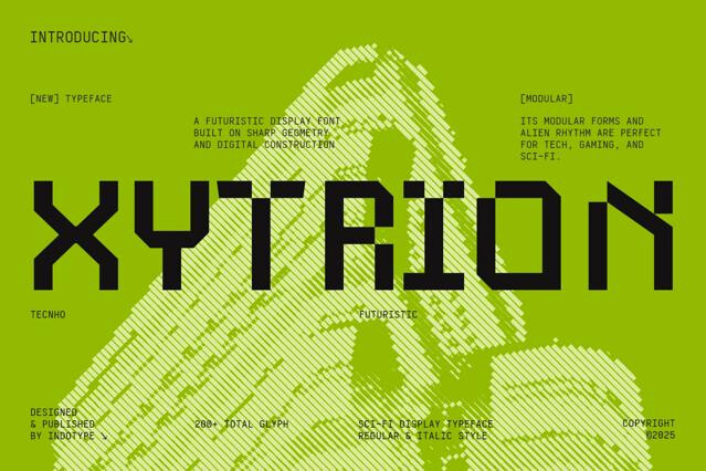 Xytrion - Futuristic Pixel Display Font