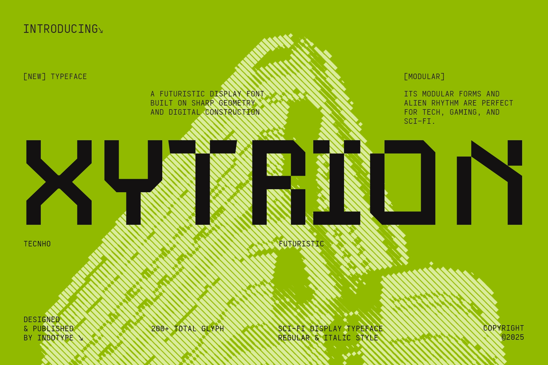 Xytrion - Futuristic Pixel Display Font