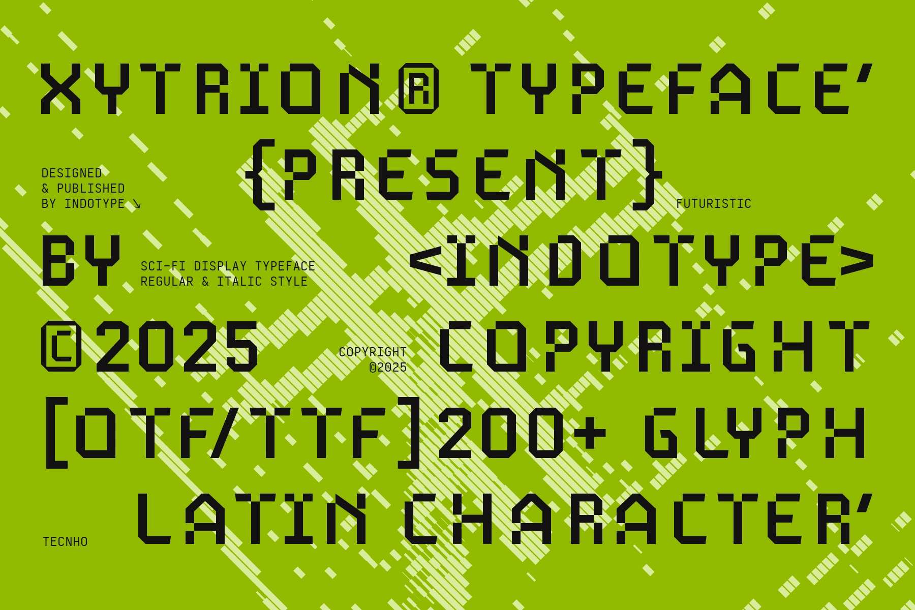 Xytrion - Futuristic Pixel Display Font