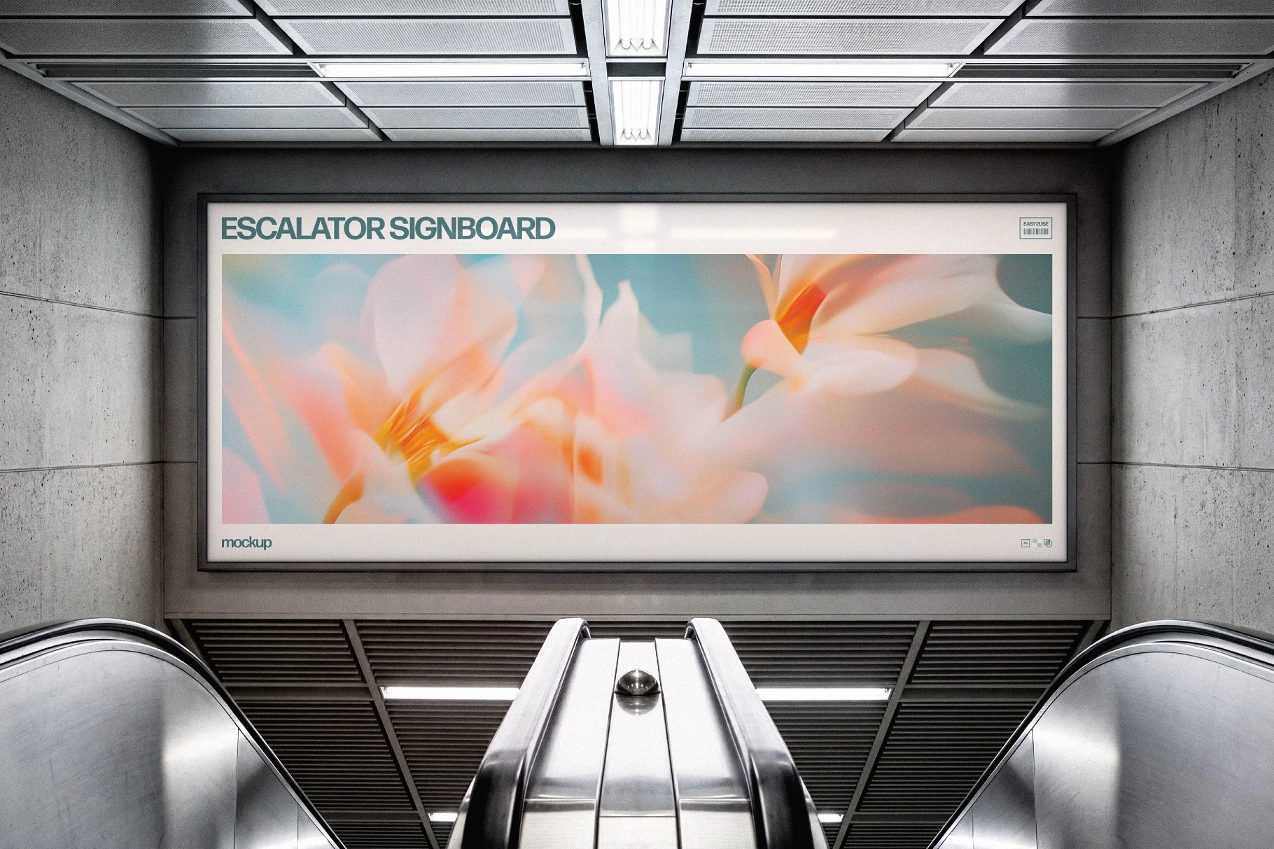 Escalator Signboard Mockup