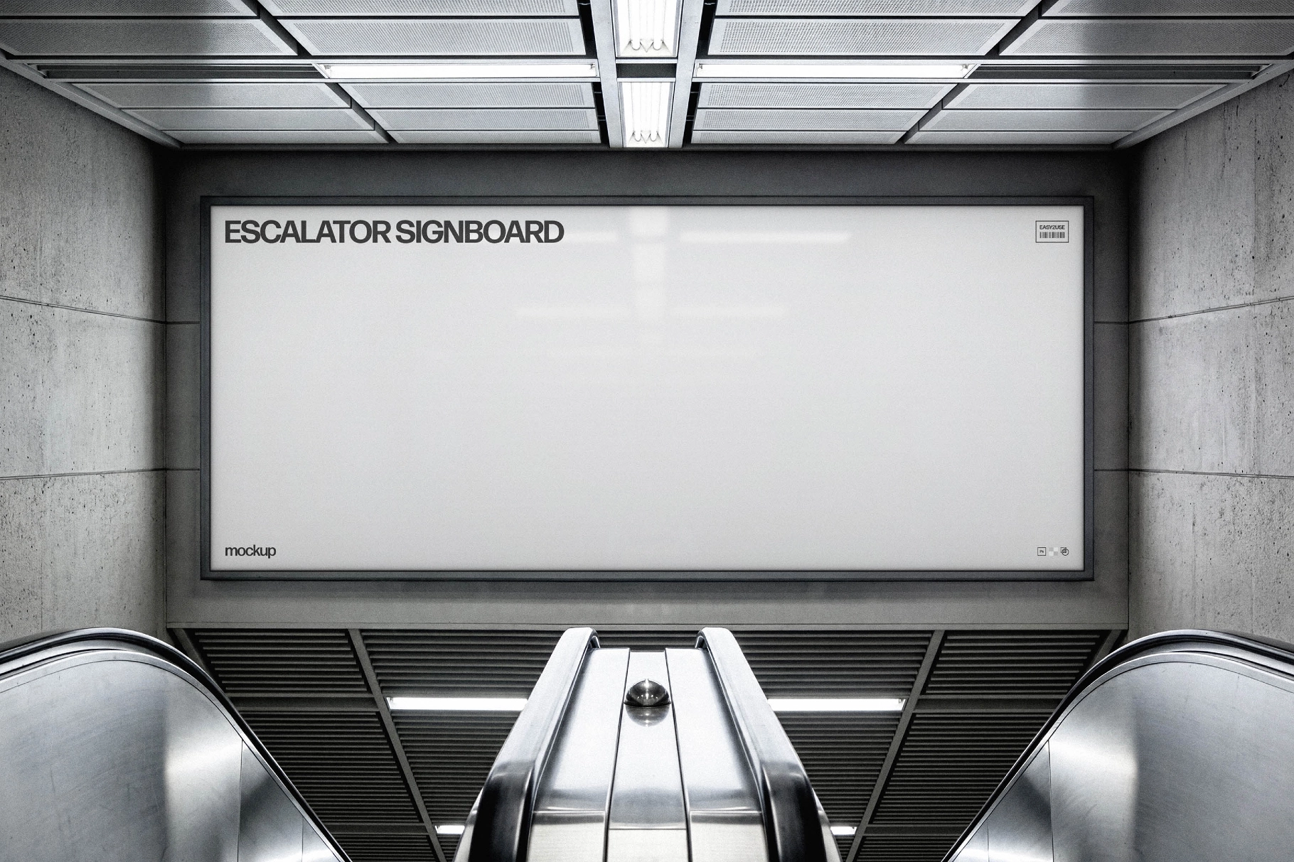 Escalator Signboard Mockup