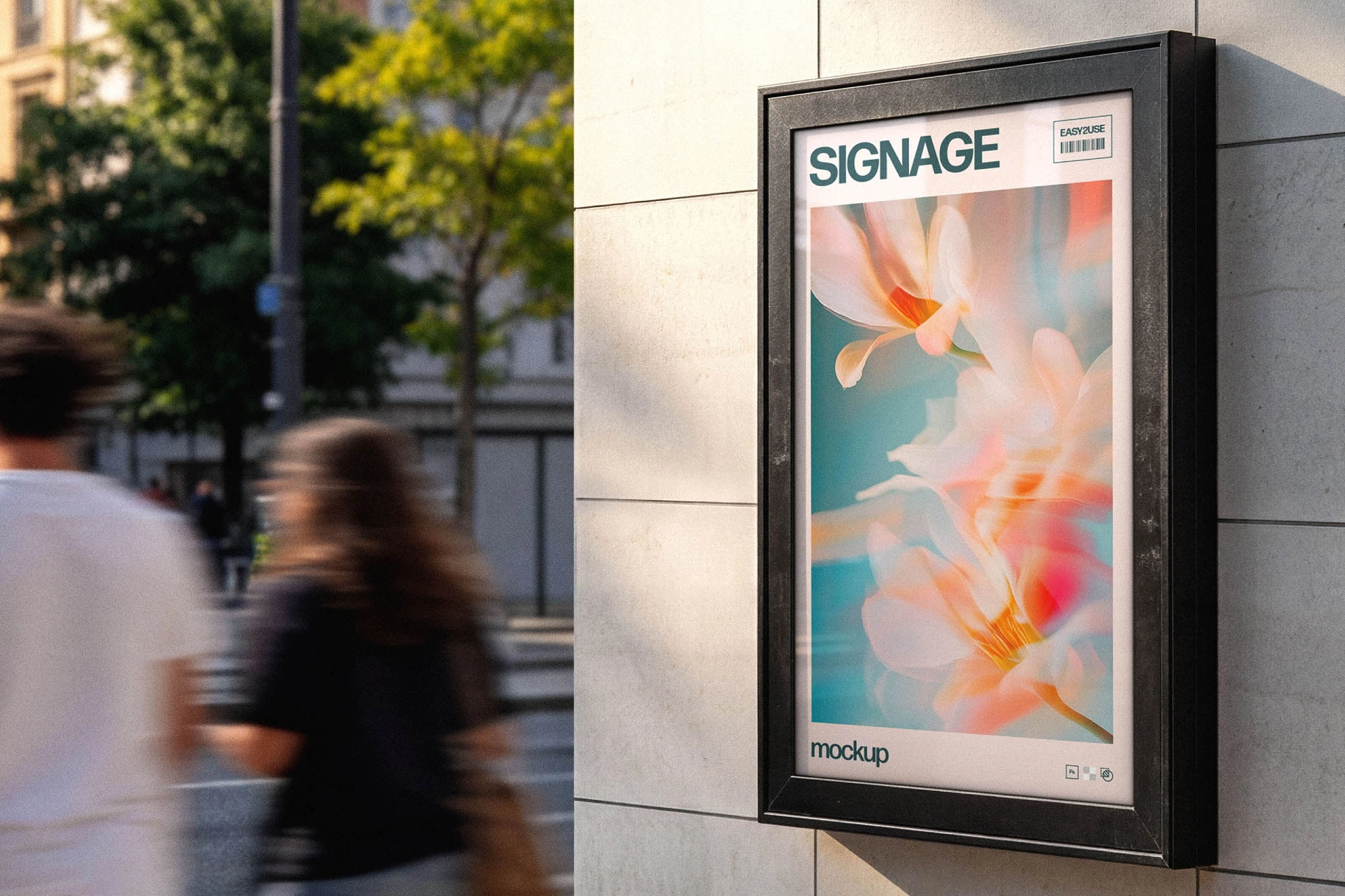 Framed Outdoor Signboard Mockup