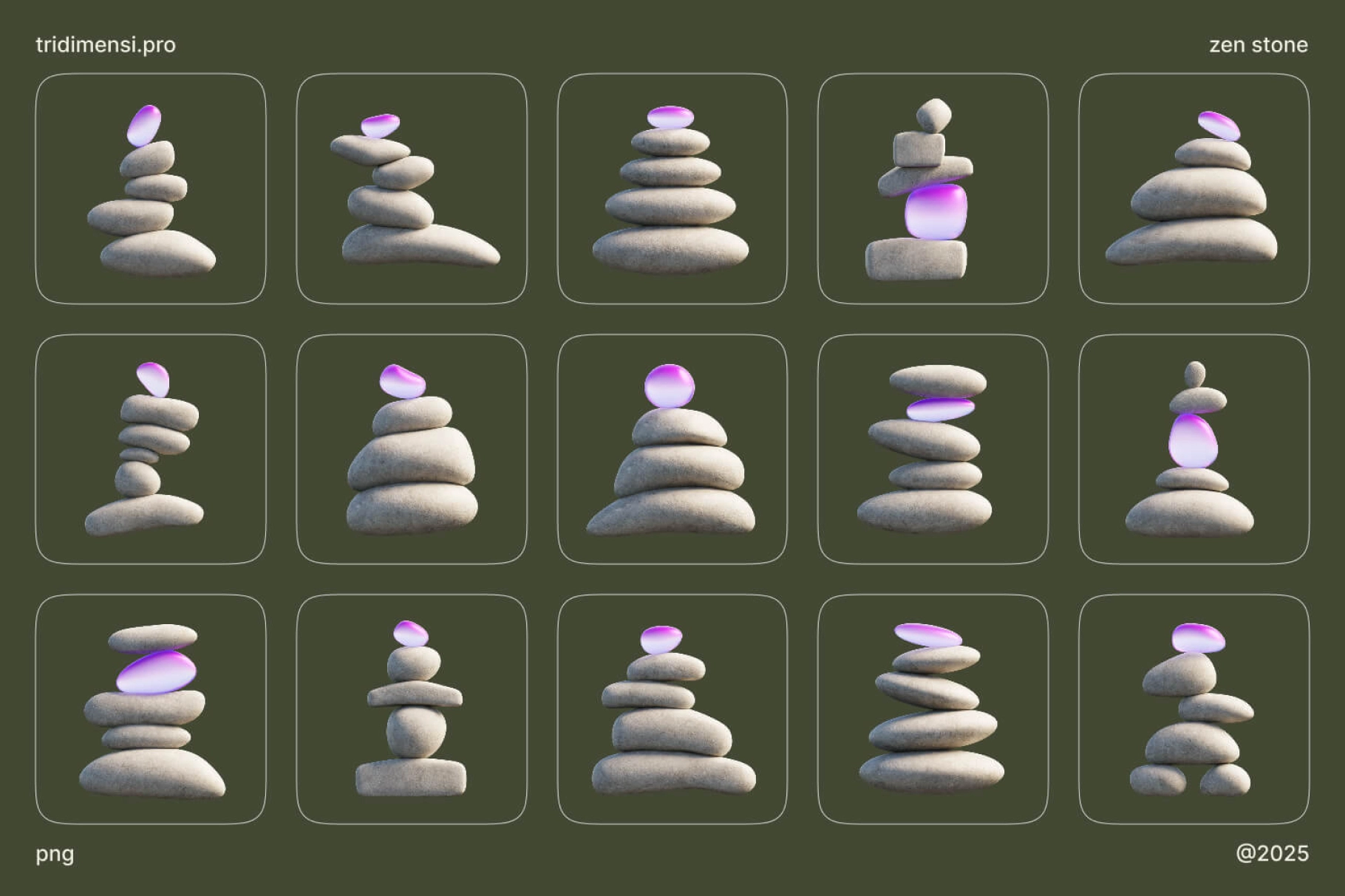 Zen Stone 3D Assets