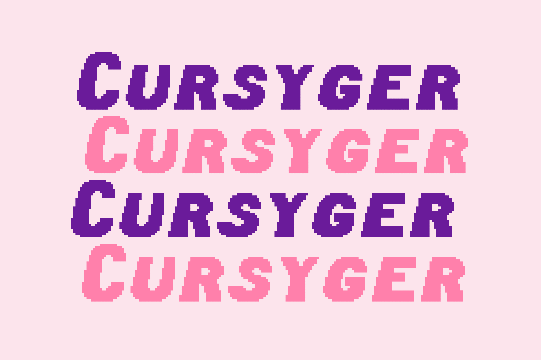 Cursyger - Pixel Gaming Font