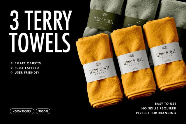 Spa Towel Mockup with Paper Label