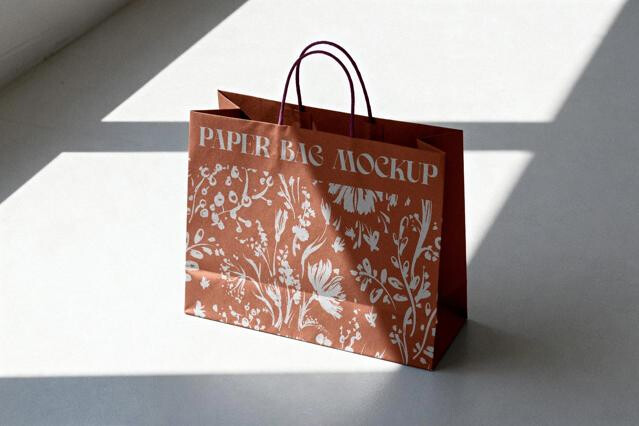Paper Bag Mockup in Sunlight