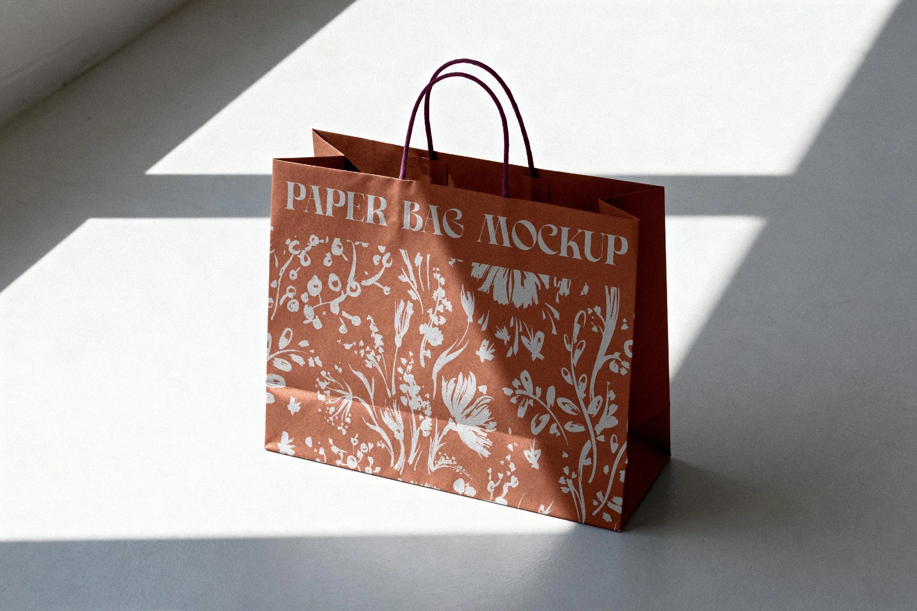 Paper Bag Mockup in Sunlight