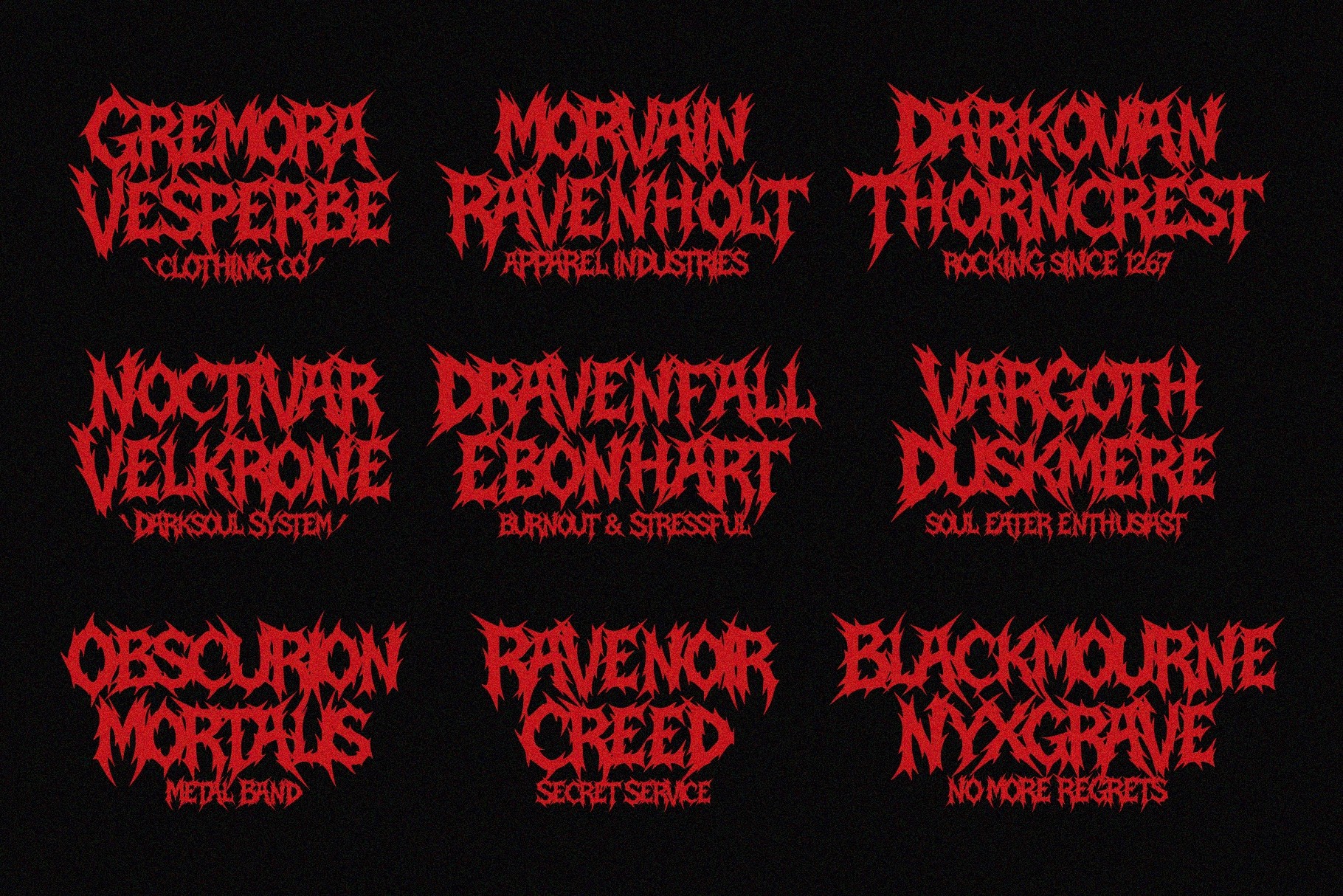 MIDNIGHT LEGACY — Black Metal Font